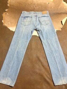 American Eagle Outfitters Light Blue Straight Distressed Men's Jeans